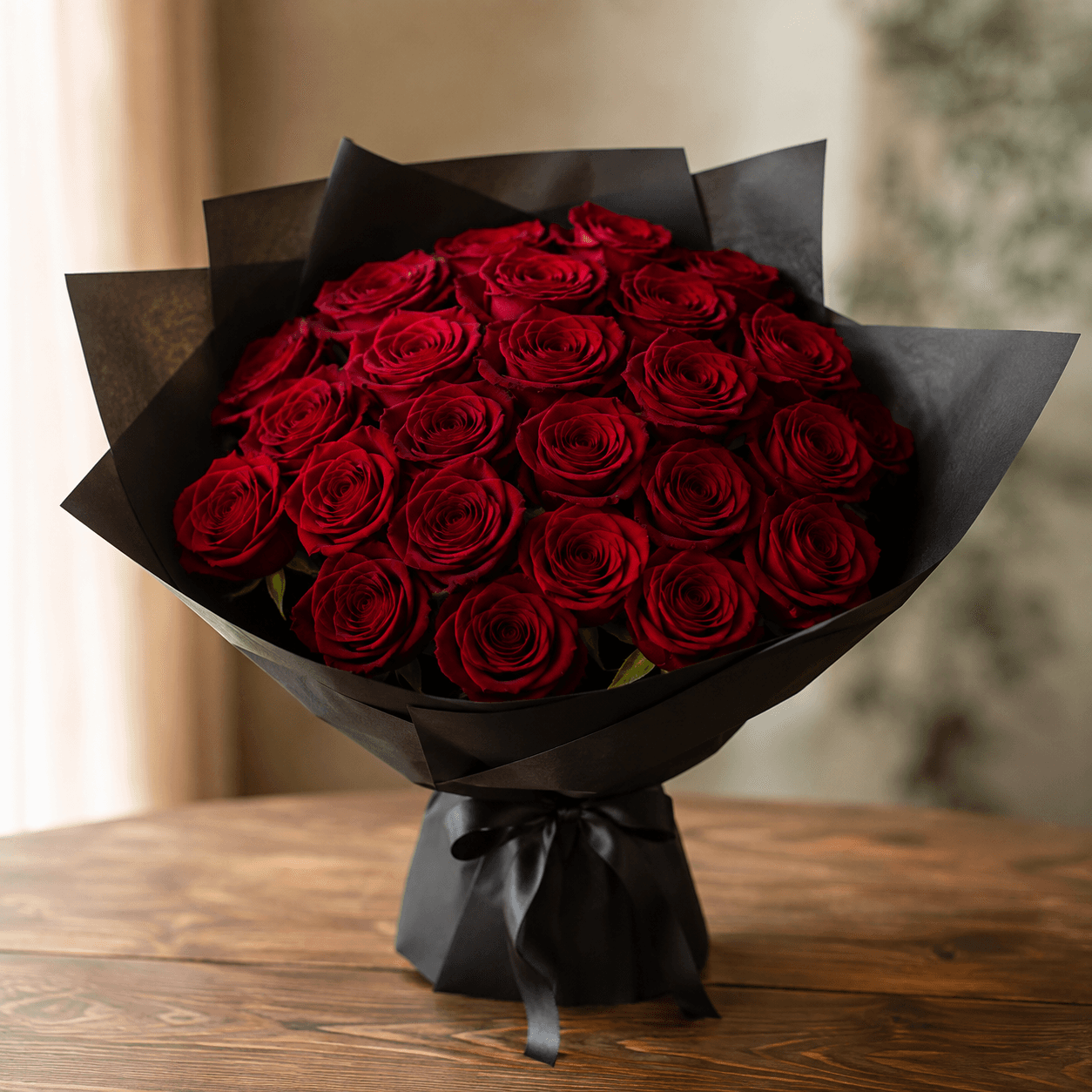 دسته گل رز قرمز 25 شاخه
